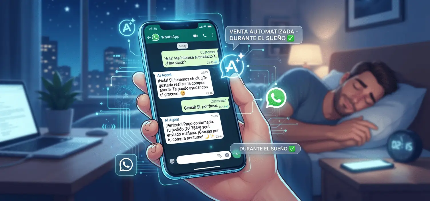 Agentes de IA para WhatsApp: cómo automatizar tu negocio y no perder ventas mientras duermes