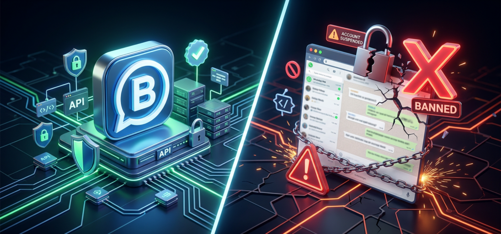 WhatsApp Business API vs WhatsApp Web automatizado: por qué la diferencia te puede costar tu cuenta