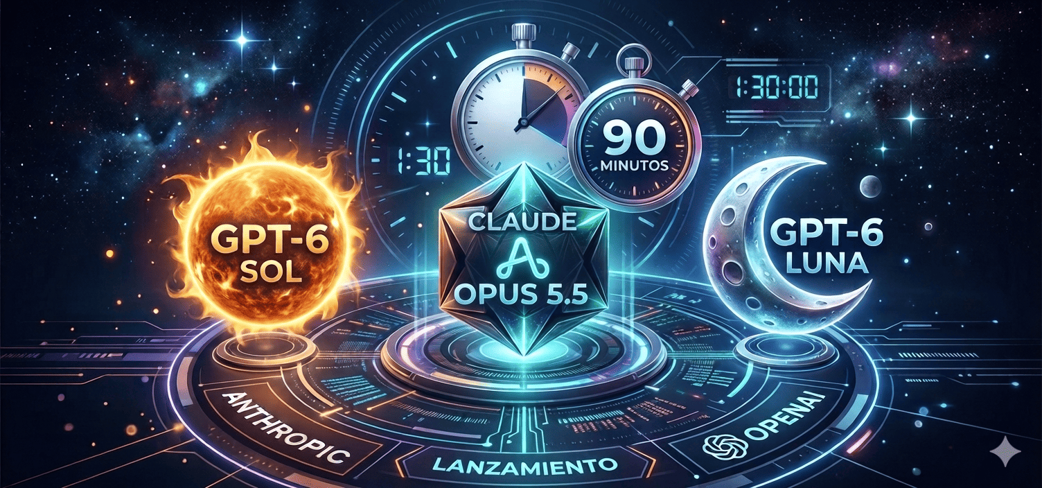 Comparativa de los lanzamientos de Claude Opus 5.5 y GPT-6 Sol y Luna el 22 de septiembre de 2026