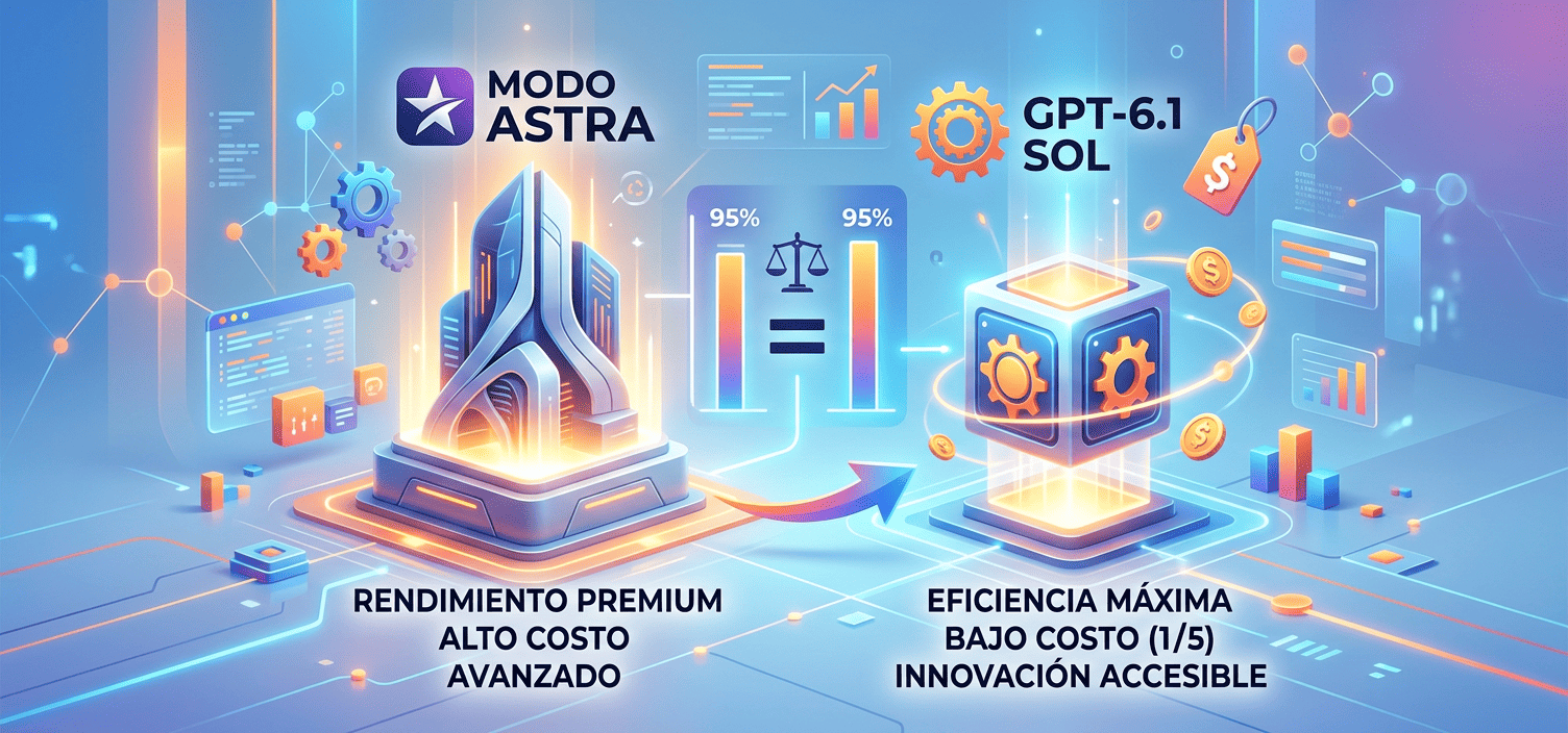 GPT-6.1 Sol, el modelo de OpenAI que rinde casi como GPT-6 Astra por un quinto del precio